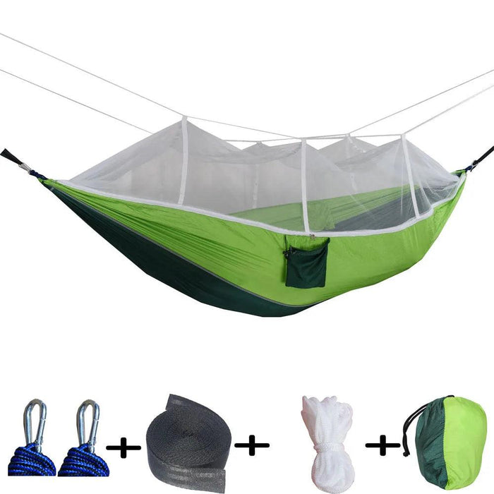 Outdoor Adventure Hammock with Insect Protection - Lightweight Portable Hanging Bed for Camping Comfort