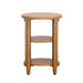 Tropical Charm Caned Round Side Table with Warm Honey Finish – Versatile Elegance for Any Room