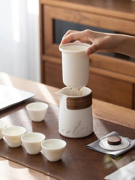 Travel-Friendly Ceramic Tea Brewing Set for Tea Aficionados