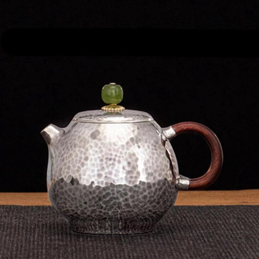 Exquisite Handcrafted Silver Dragon Egg Teapot