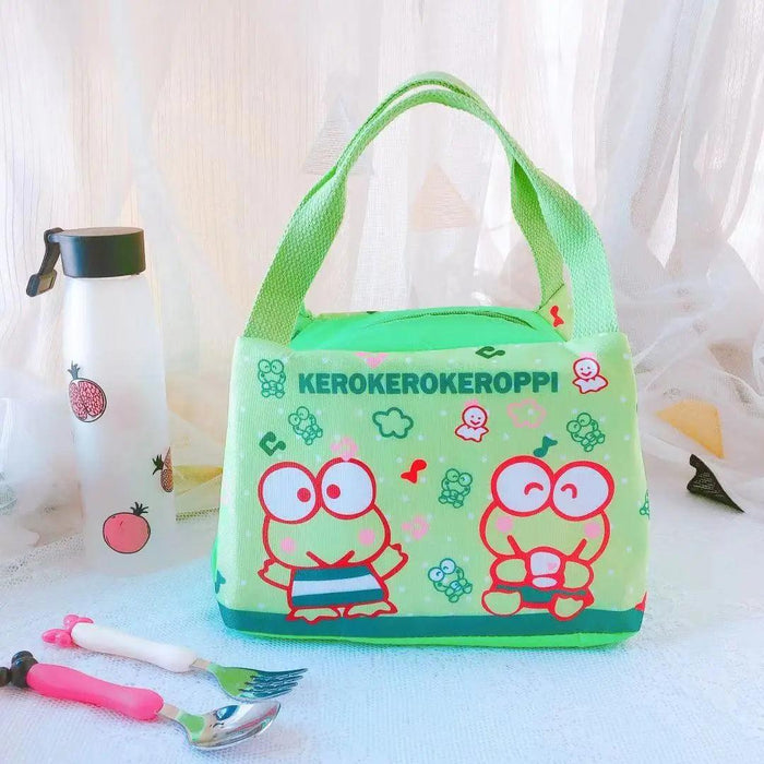 Sanrio Character Cozy Lunch Bag - Cute Insulated Tote Featuring Keroppi, My Melody & Badtz Maru for School and Office