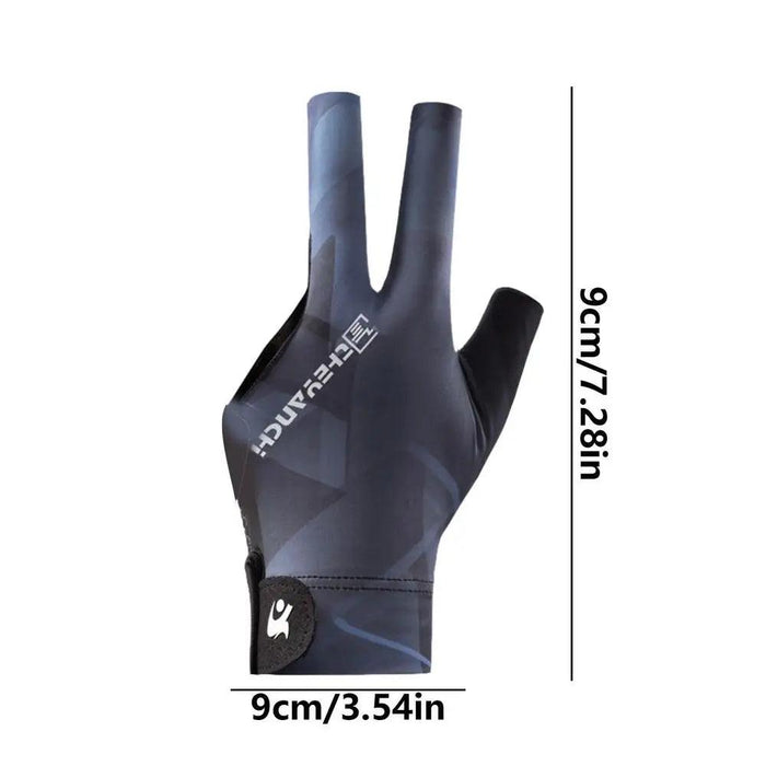 Left-Handed Billiards Glove - Three-Finger Design for Superior Performance