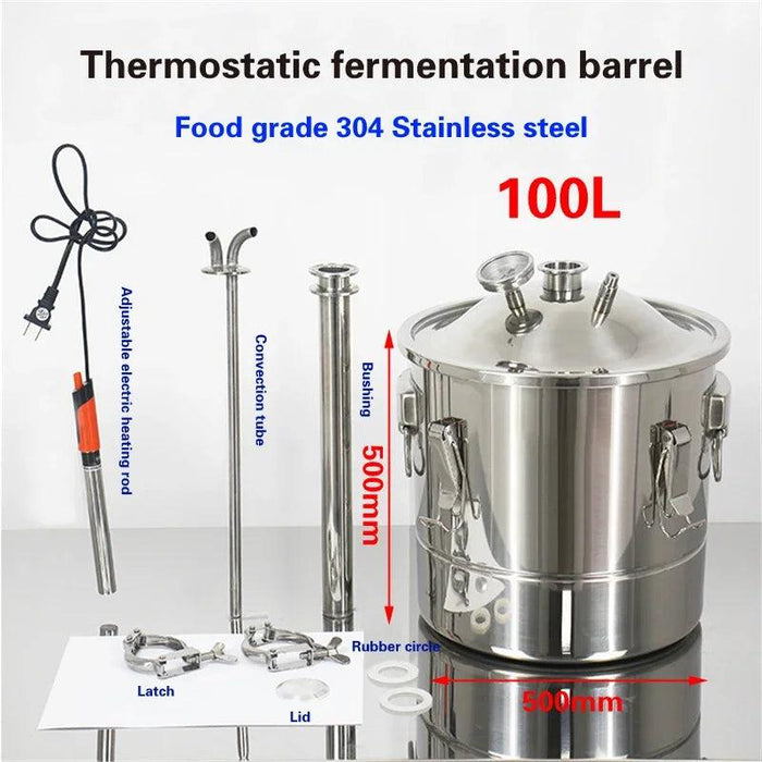 Precision Temperature-Controlled Stainless Steel Fermenter for Craft Beer and Wine Production