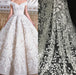 Luxurious Leaf Lace Fabric for Stunning Wedding Dresses - 135cm Width, Available by Yard