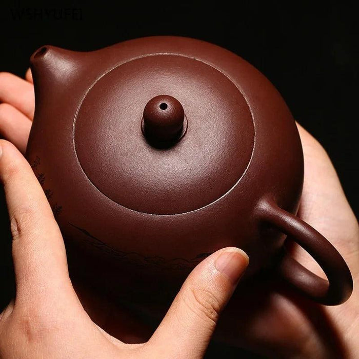 Handcrafted Yixing Purple Clay Teapot for Traditional Kung Fu Tea Ceremony