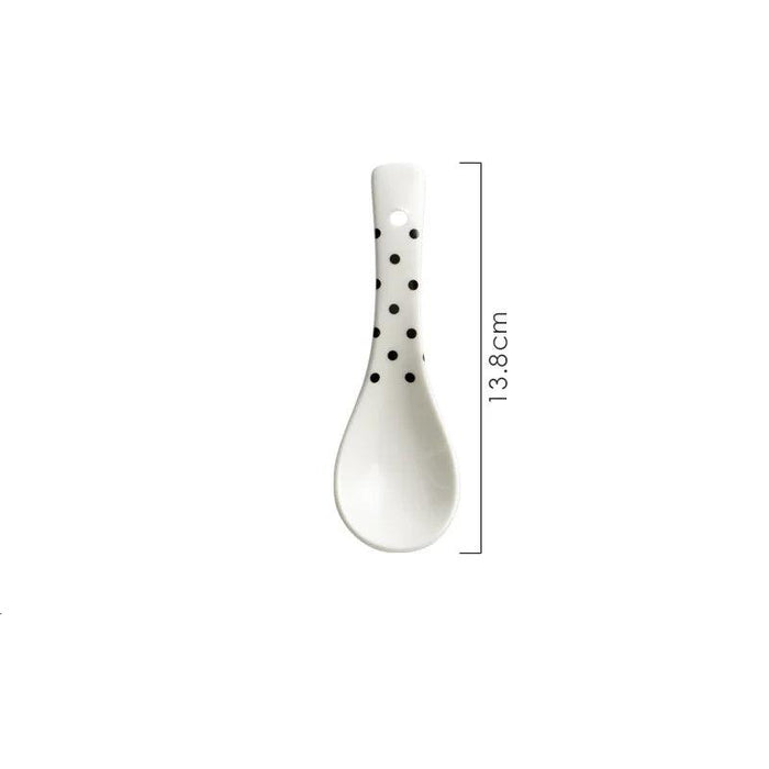 Elegant Gold-Trimmed Polka Dot Ceramic Dining Set for Sophisticated Entertaining