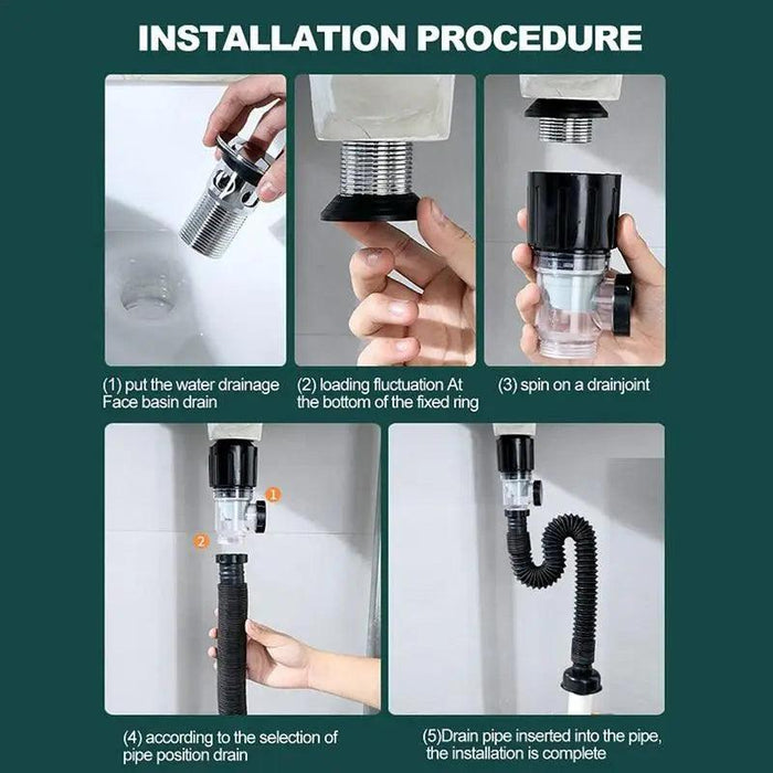 Premium Clog-Free Stainless Steel Sink Drainage Kit - Elevate Your Home Experience