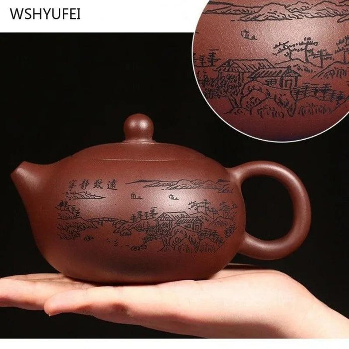 Handcrafted Yixing Purple Clay Teapot for Traditional Kung Fu Tea Ceremony