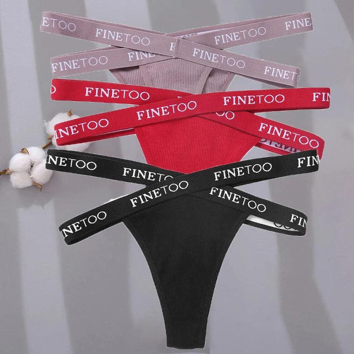 3-Pack Women's Sexy High Waist Cross Strap Cotton G-String Panties