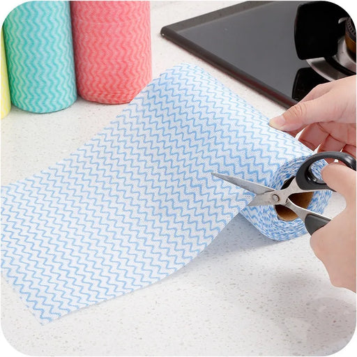 50-Piece Disposable Cleaning Cloths for Kitchen and Bathroom