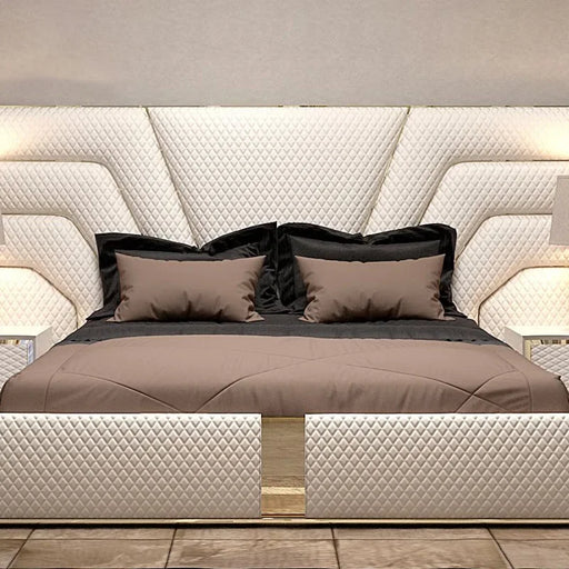 Luxurious Modern Leather King Size Double Bed Frame - Premium Quality