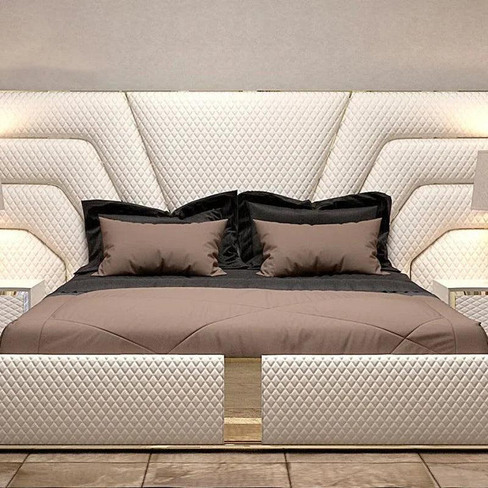 Elegant Customizable Leather King Bed Frame - Modern Luxury Design