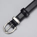 Elegant Women's Black Cowhide Leather Belt with Zinc Alloy Buckle