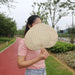 Vintage Raffia Hand Fan - Artisan Bamboo Cooling Accessory for Elegant Summer Celebrations