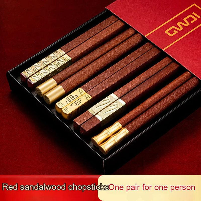 Elegant Red Bamboo Chopstick Set - Elevate Your Asian Dining Experience