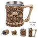 Skull Viking Pirate Resin Steel Tankard - Multi-Purpose Drinking Vessel and Decorative Accent