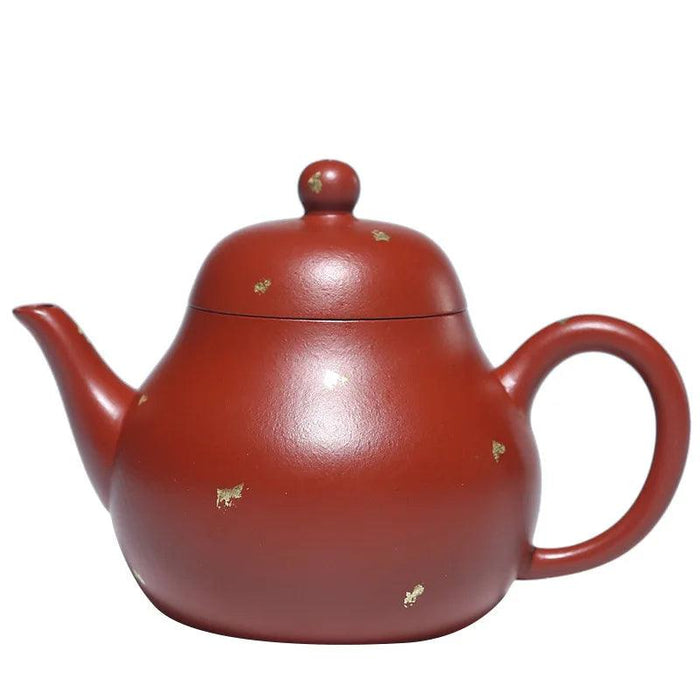 Elegant Purple Clay Teapot with Golden Accents for Refined Tea Enjoyment