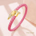 Chic Customizable Leather Nail Bracelet with Dazzling Zirconia - Stylish Women's Accessory