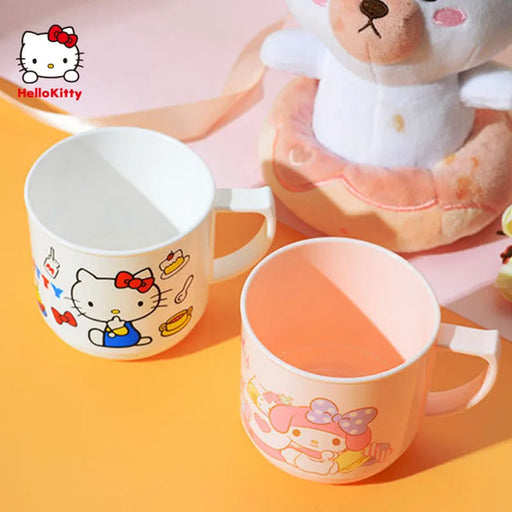 Sanrio Character Water Cup Set for Kids - Hello Kitty and My Melody Themed Breakfast Cup