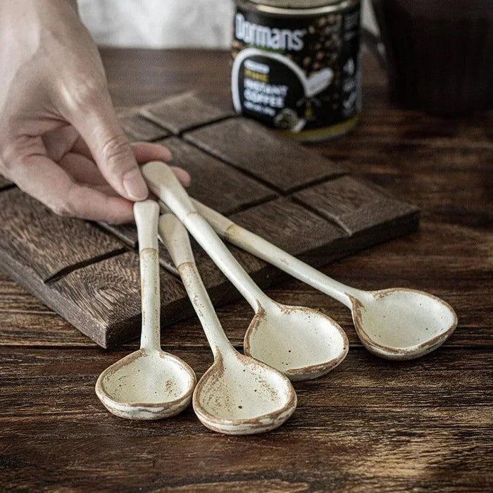 Sophisticated Long-Handled Japanese Ceramic Ladle - A Must-Have Dining Accessory