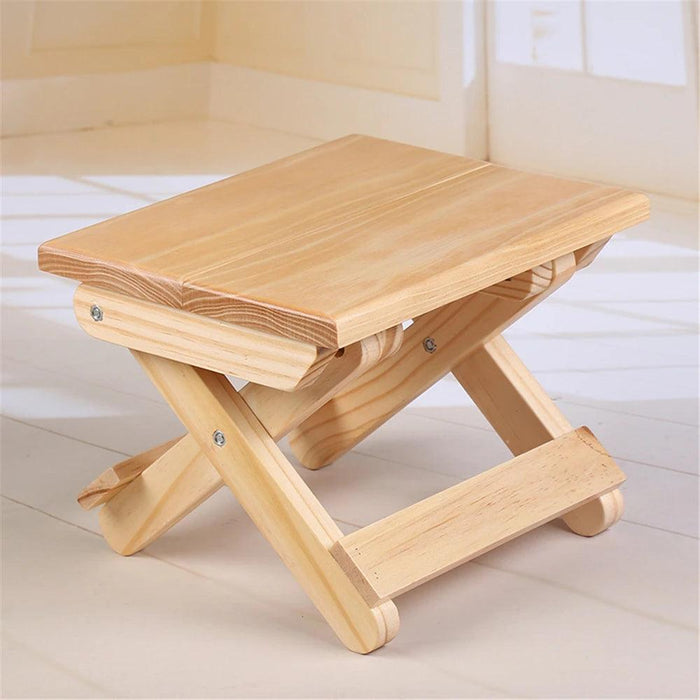 Kids' Solid Wood Folding Stool - Perfect Portable Seat for Camping & Home Use