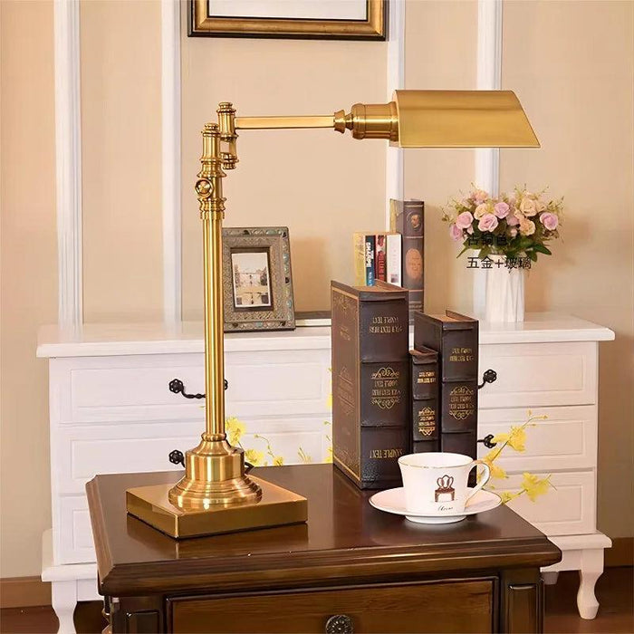 Retro Industrial Bronze Desk Lamp with Adjustable Arm for Eye Comfort