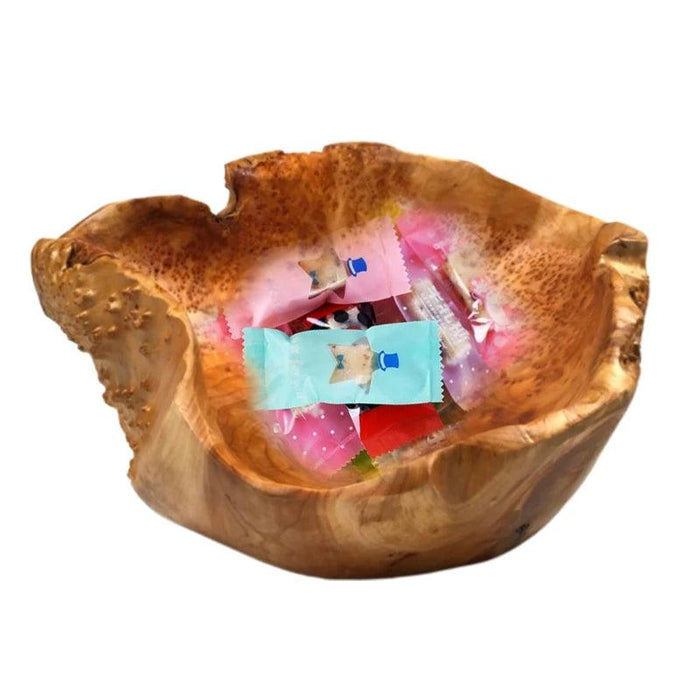 Artisan Crafted Natural Wood Bowl for Salads and Desserts - Distinctive Fruit Serving Tray for Home and Gifting