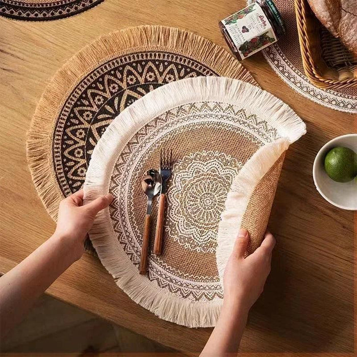 Stylish Non-Slip Jute Round Placemats for Elegant Dining & Entertaining