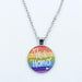 Vibrant Customizable Rainbow Glass Pendant Necklace for Love and Pride Celebration