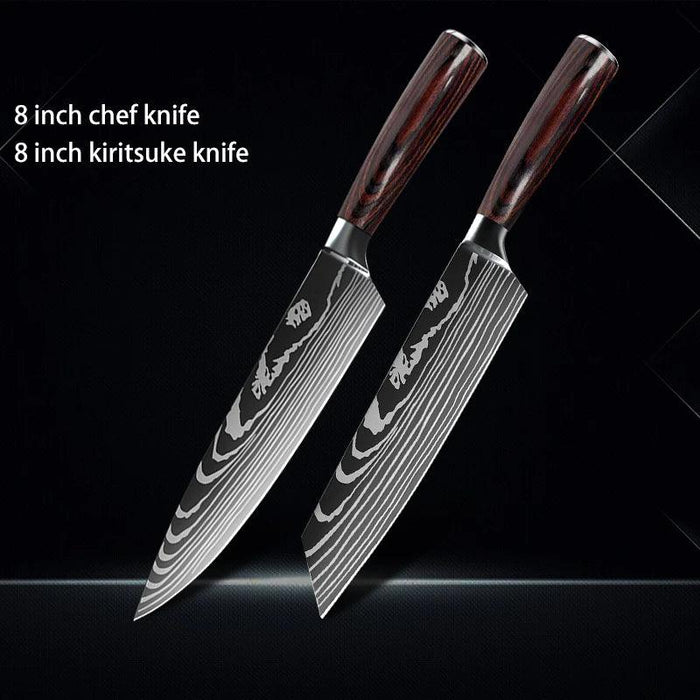 Premium Japanese Damascus Kitchen Knife Set - 1 to 10 Piece Collection for Masterful Culinary Precision