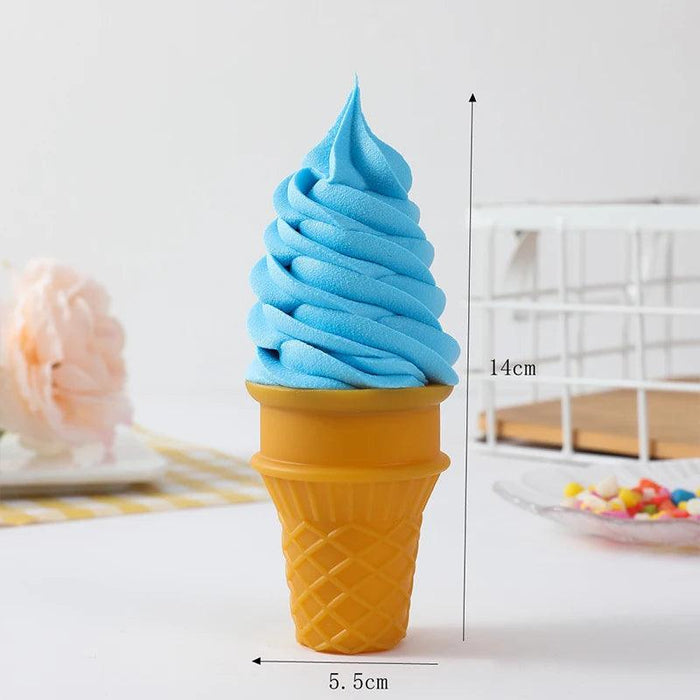 Lifelike Decorative Ice Cream Cone Replica for Photography and Shop Displays