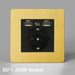 Luxurious Gold Dimmer Switch Set with USB Charging Port - Perfect for French/EU Plugs