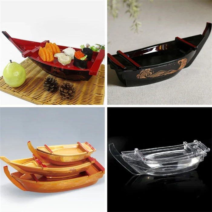 Sashimi Showcase Dragon Boat Serving Tray - Durable ABS with Dry Ice for Authentic Japanese Dining