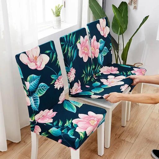 Chic Floral Stretch Dining Chair Covers for Elegant Settings