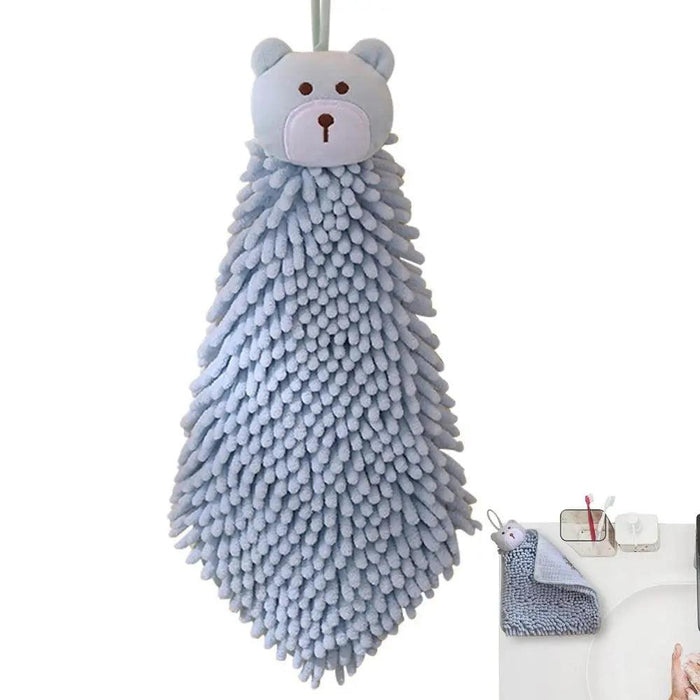 Chenille Animal Hand Towel Duo - Luxurious Absorbency and Quick-Dry Design