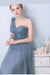 Elegant Custom Dusty Blue Tulle A-Line Dresses for Special Events and Bridesmaids