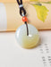 Natural Hetian Jade Safety Button Pendant Necklace