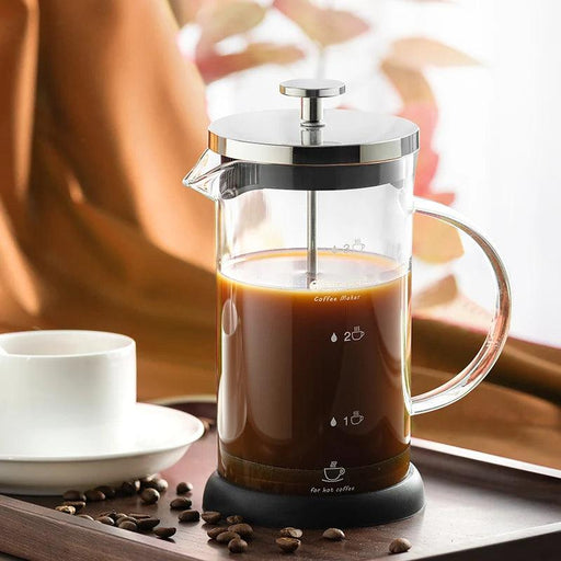 Elegant Handcrafted French Press - Premium Heat-Resistant Glass Coffee Maker for Exceptional Flavor Extraction