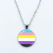 Vibrant Customizable Rainbow Glass Pendant Necklace for Love and Pride Celebration