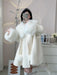 Luxurious Fox Fur-Trimmed Wool Cape - A Chic Blend of Comfort and Style