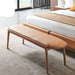 Elegant Leather-Upholstered Solid Wood Bench with Hidden Shoe Storage