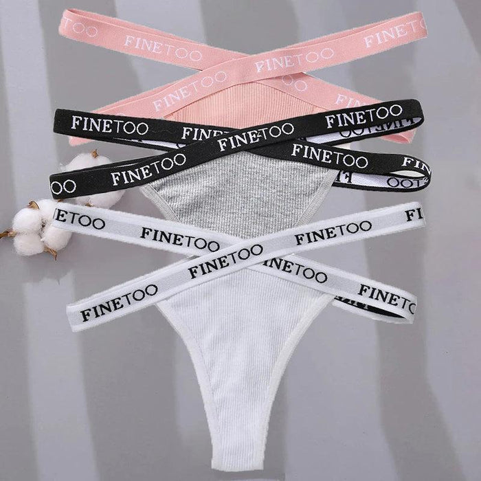 3-Pack Women's Sexy High Waist Cross Strap Cotton G-String Panties