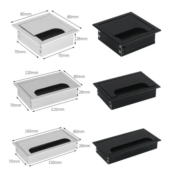 Aluminum Cable Management Grommet with Rotatable Flip-Top Design