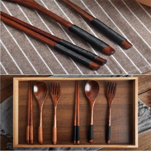 Eco-Chic Japanese Dining Set: Elegant Wooden Spoon & Chopsticks for Gourmet Experiences