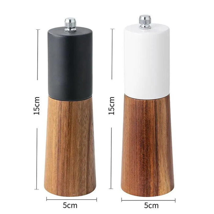 Elevate your Culinary Creations with the 6-Inch Wooden Salt and Pepper Grinder - Adjustable Ceramic Core