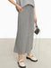 Stylish Long Pleated A-Line Skirt for Women - Soft Knit with Relaxed Fit Waistband