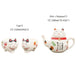 Delightful Japanese Fortune Cat Ceramic Tea Set - Exquisite Teapot and Teacup Ensemble for Tea Lovers