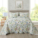 Luxurious Garden Floral 3-Piece Quilt Set - Reversible Microfiber Bedding