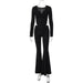 Stylish Women's Hooded Bodycon Jumpsuit with Cut-Out Accents for Autumn Fashion