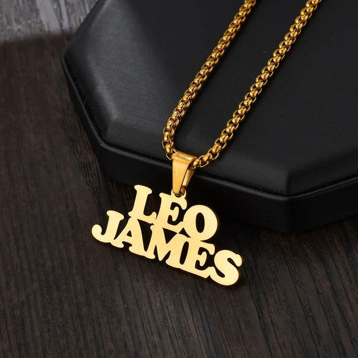 Personalized Unisex Stainless Steel Name Necklace with Chunky Chain